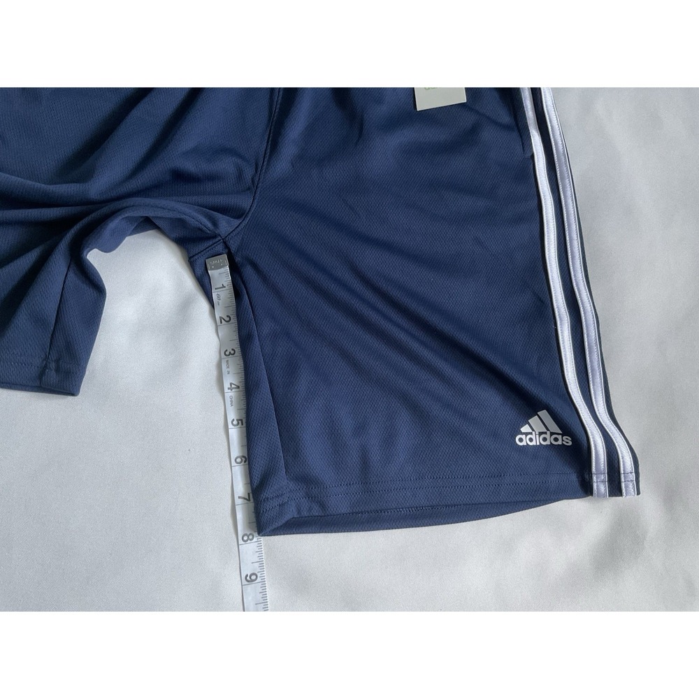 Adidas Classic 3S Youth Shorts Elastic Waistband Color Collegiate Navy Size XL - Picture 5 of 6